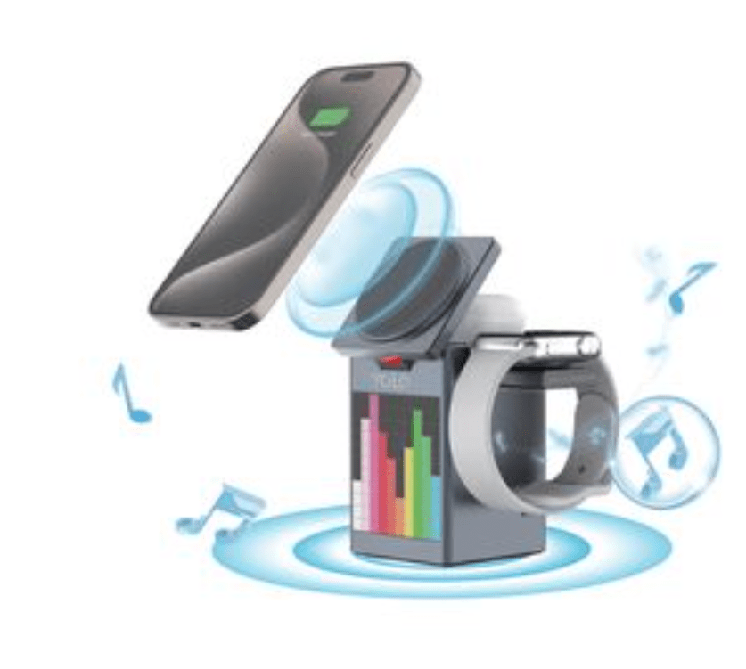 🔥2-in-1 Wireless Charging Bluetooth Speaker – Fast Charge + HD Sound