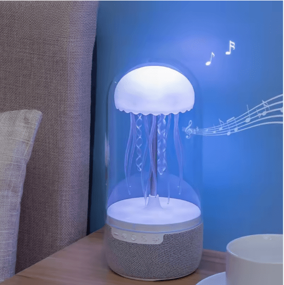 🔥Jellyfish LED Bluetooth Speaker – RGB Water Wave Light & Deep Bass Audio