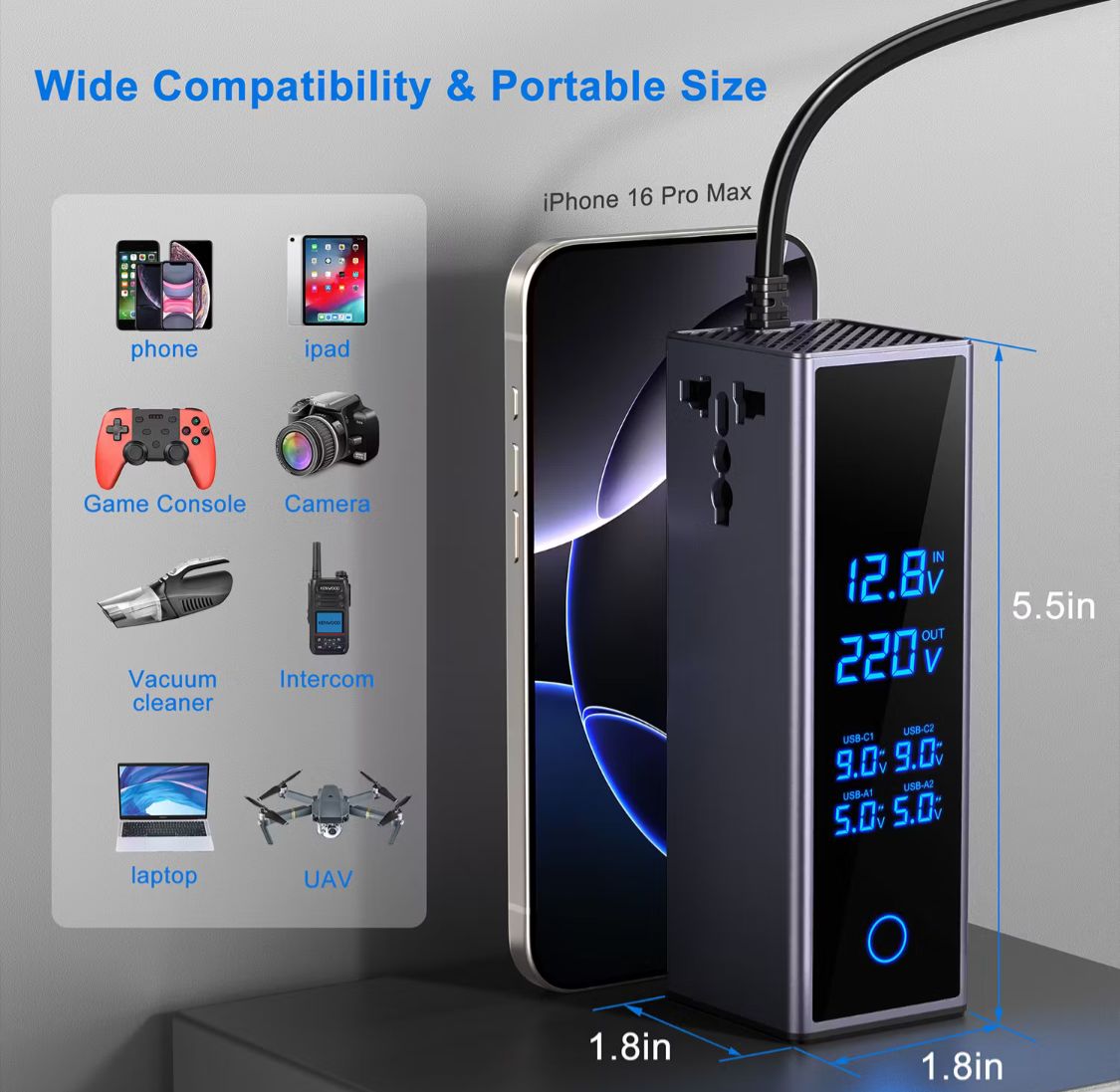 🔥High-Power Car Socket Inverter – Travel & Road Trip Charger